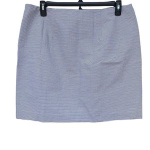 Ann Taylor white and blue stripe mini skirt size 14